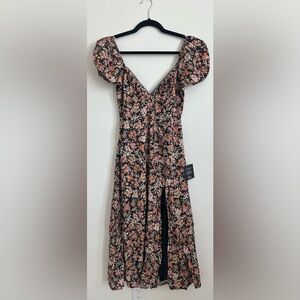 Lulu's Pink and Orange Sundress with Sweetheart Neckline